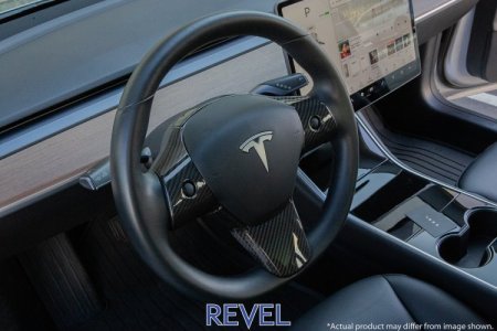 (image for) REVEL TESLA MODEL 3 GT Dry Carbon Steering Wheel Insert Covers 2017 – 2023