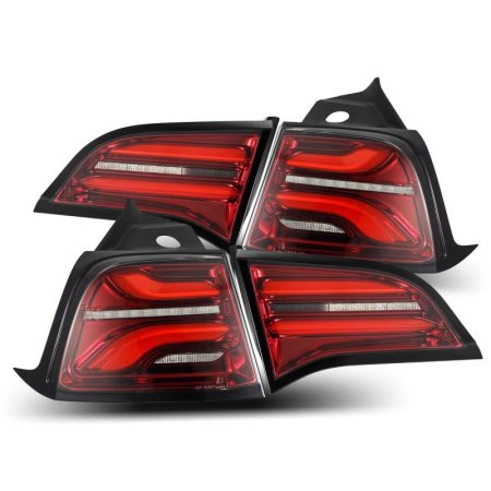 (image for) AlphaRex Tesla Model Y Pro Series Smoke Red LED Tail Lights (Without Stock Amber Turn Signal) 2020 - 2022