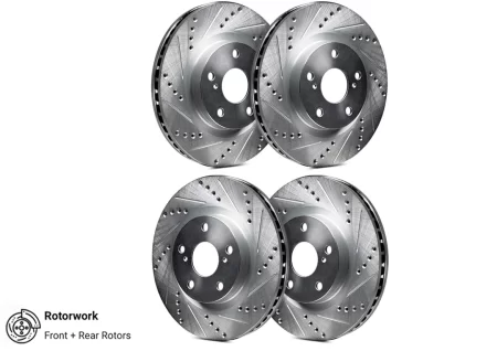 (image for) Rotorwork Tesla Model Y Zinc Coated Drilled & Slotted Rotors 2020 – 2023